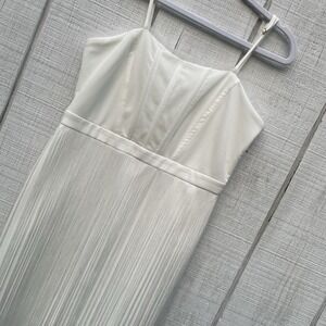 Vintage Cache Bridal Off White Fringe Fairycore Dress‎ Y2K Sleeveless Summer 6